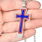 American Flag Cross - High Quality Necklace with Ball Chain