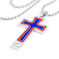 American Flag Cross - High Quality Necklace with Ball Chain