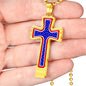 American Flag Cross - High Quality Necklace with Ball Chain