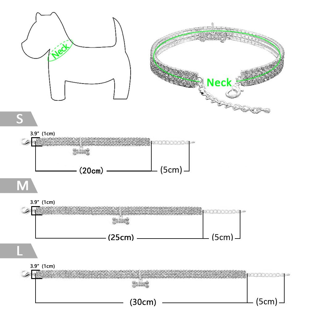 Heart-Shaped Rhinestone Dog Collar-Collar-Life Guidance Discoveries