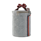 in zippered gray carrying case with handle