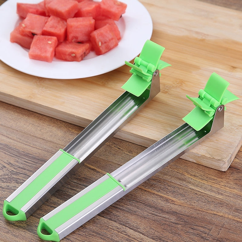1PC Watermelon Slicer Cutter Stainless Steel Large Size Sliced Watermelon  Cantaloupe Slicer Fruit Divider Kitchen Gadgets Items