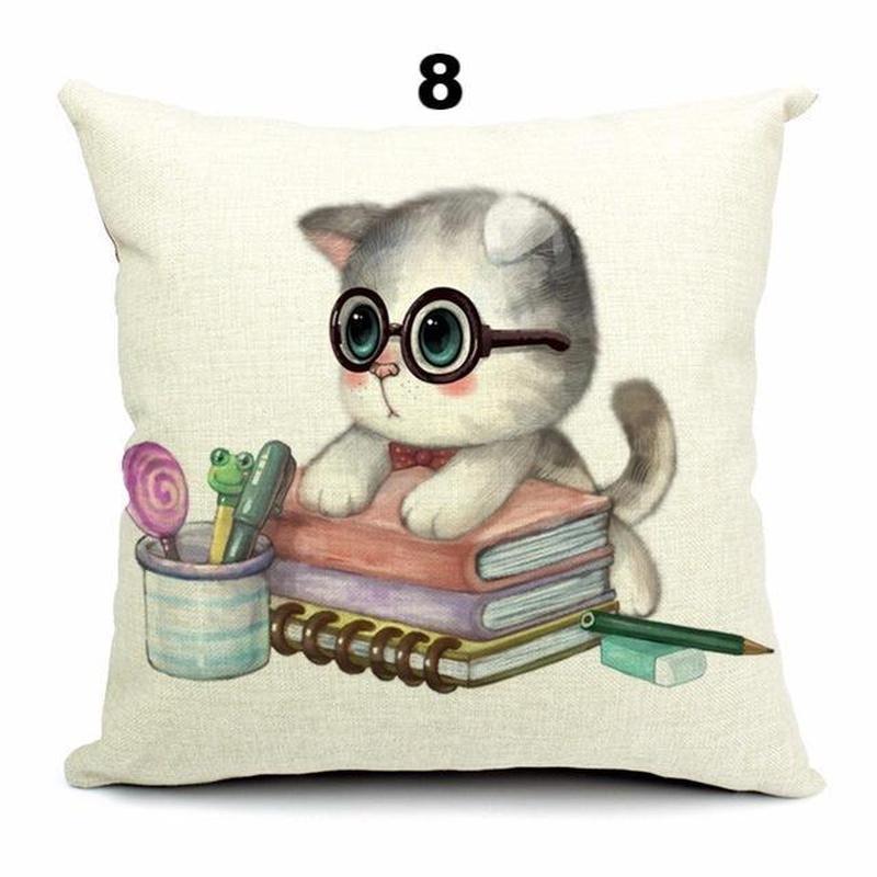 Cute 3D Retro Teacup Cat Cushion Covers-Cat Pillow Covers-Life Guidance Discoveries