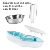 2 In 1 Pet Dog N Cat Water N Food Bowl Set with Automatic Water Dispenser Bottle Detachable Stainless Steel-Cat Dish-Life Guidance Discoveries