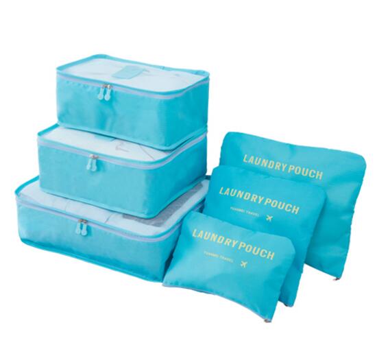 turquoise laundry pouches and travel cubes