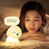 Dog LED Night Light Touch Sensor Rmote Control 16 Colors Dimmable USB Rechargeable Silicone Puppy Lamp for Children Kids Baby-Dog LED Night Light-Life Guidance Discoveries