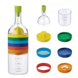Each feature of kitchen bottle in rainbow colors shown