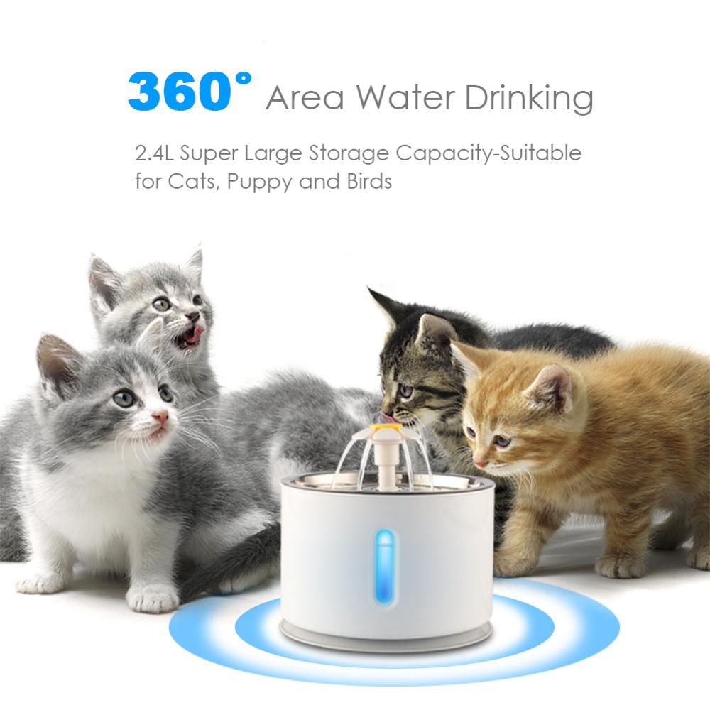 2.4L Automatic Cat Water Fountain Water with LED Light-Cat Water Fountain-Life Guidance Discoveries